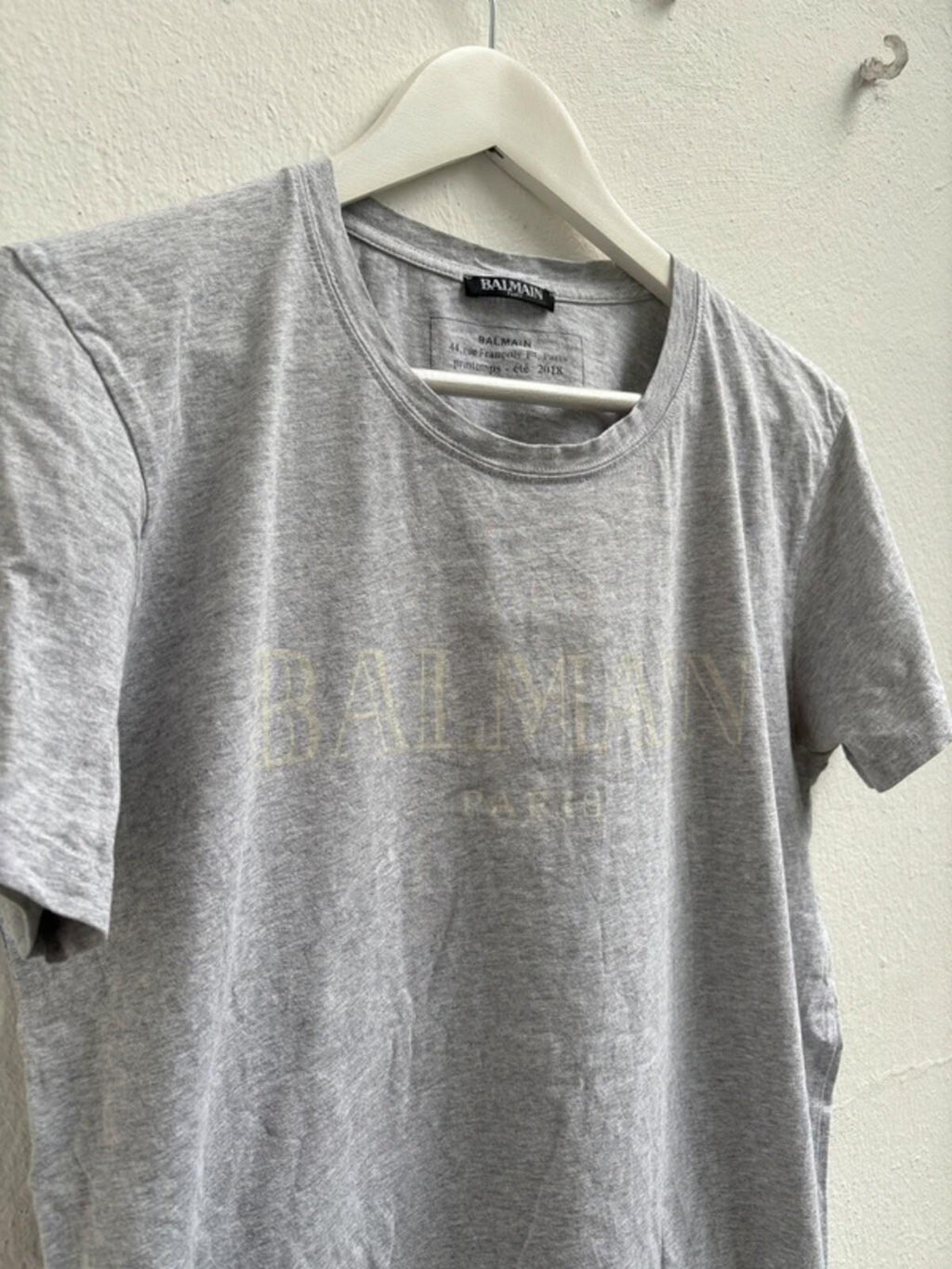 Balmain FW2018 Logo Shirt Grey Size L