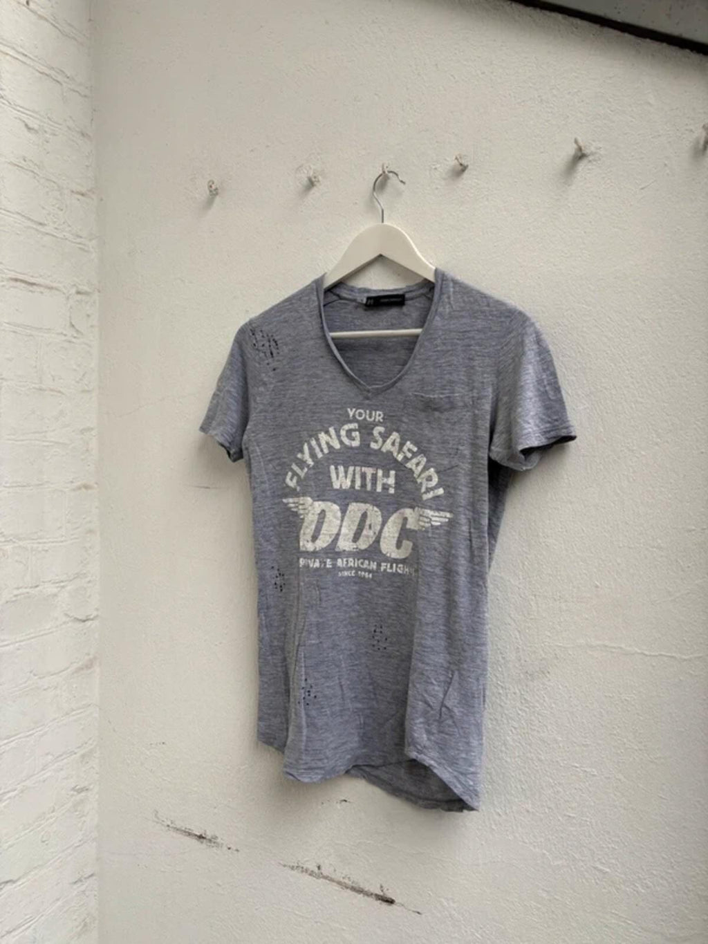 Dsquared2 SS2014 "Flying Safari" Distressed T-Shirt Grey