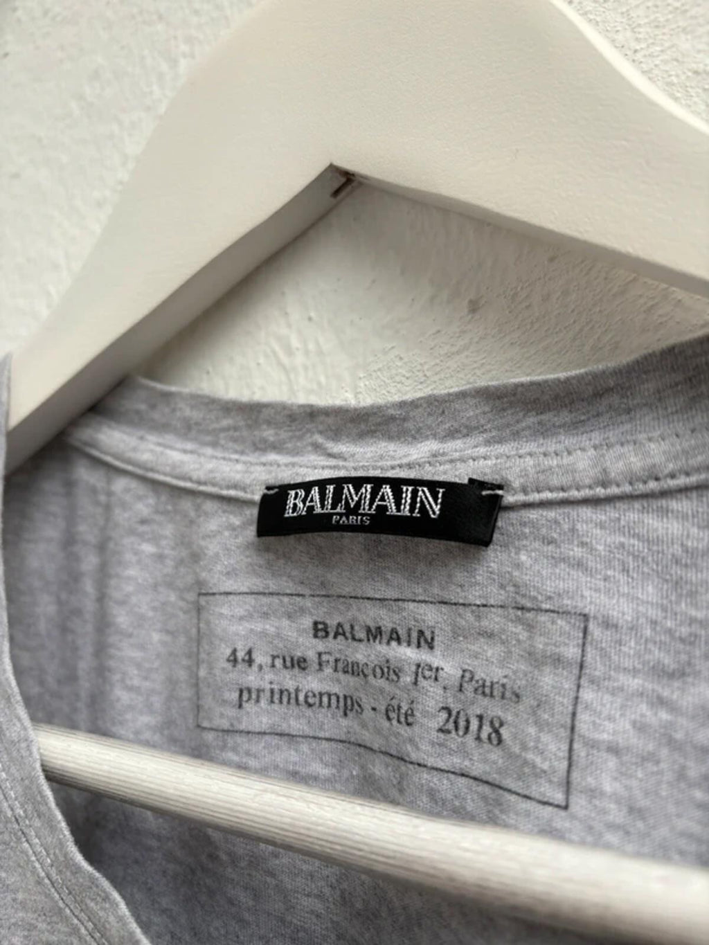 Balmain FW2018 Logo Shirt Grey Size L