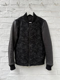 Kazuyuki Kumagai Attachment Leather Camo Wool Varsity Jacket