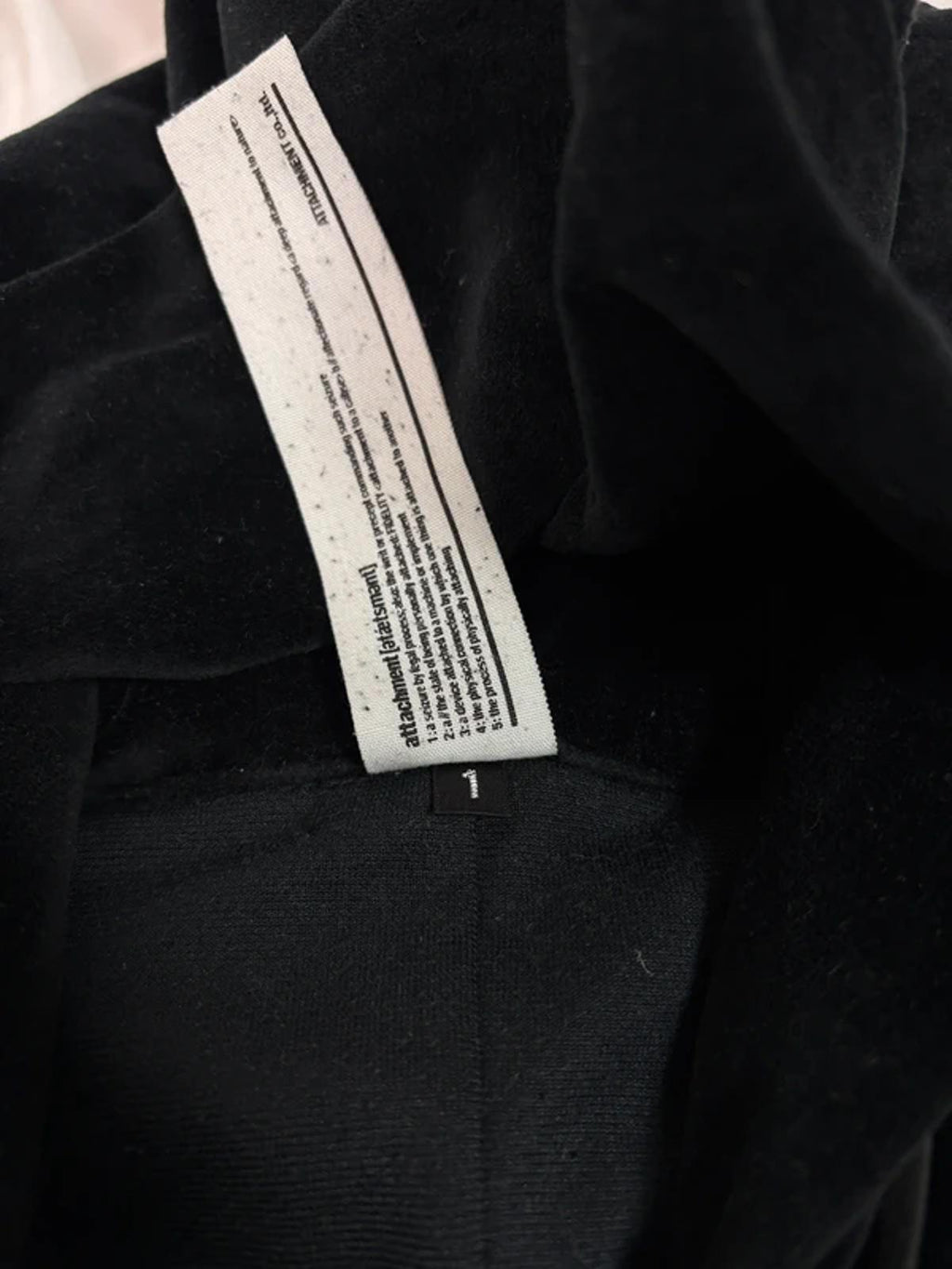 Attachment by Kazuyuki Kumagai Velour Hoodie Black