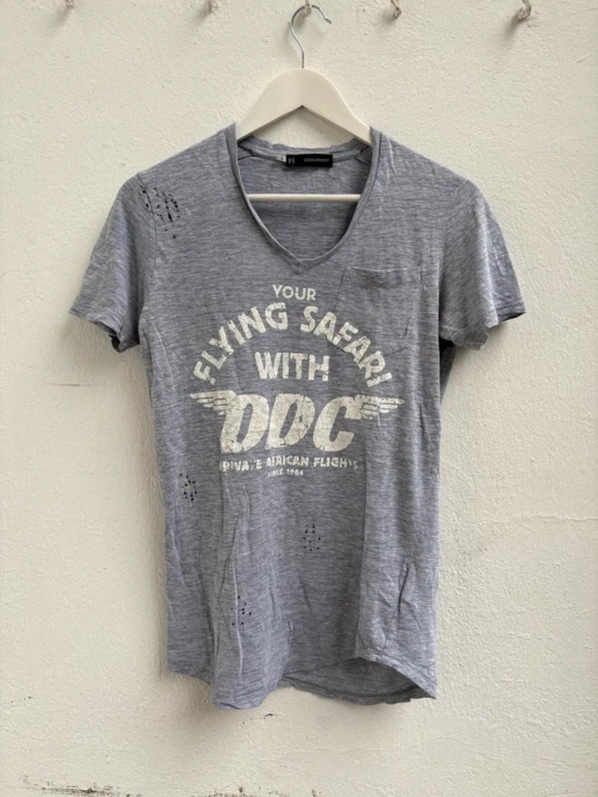 Dsquared2 SS2014 "Flying Safari" Distressed T-Shirt Grey