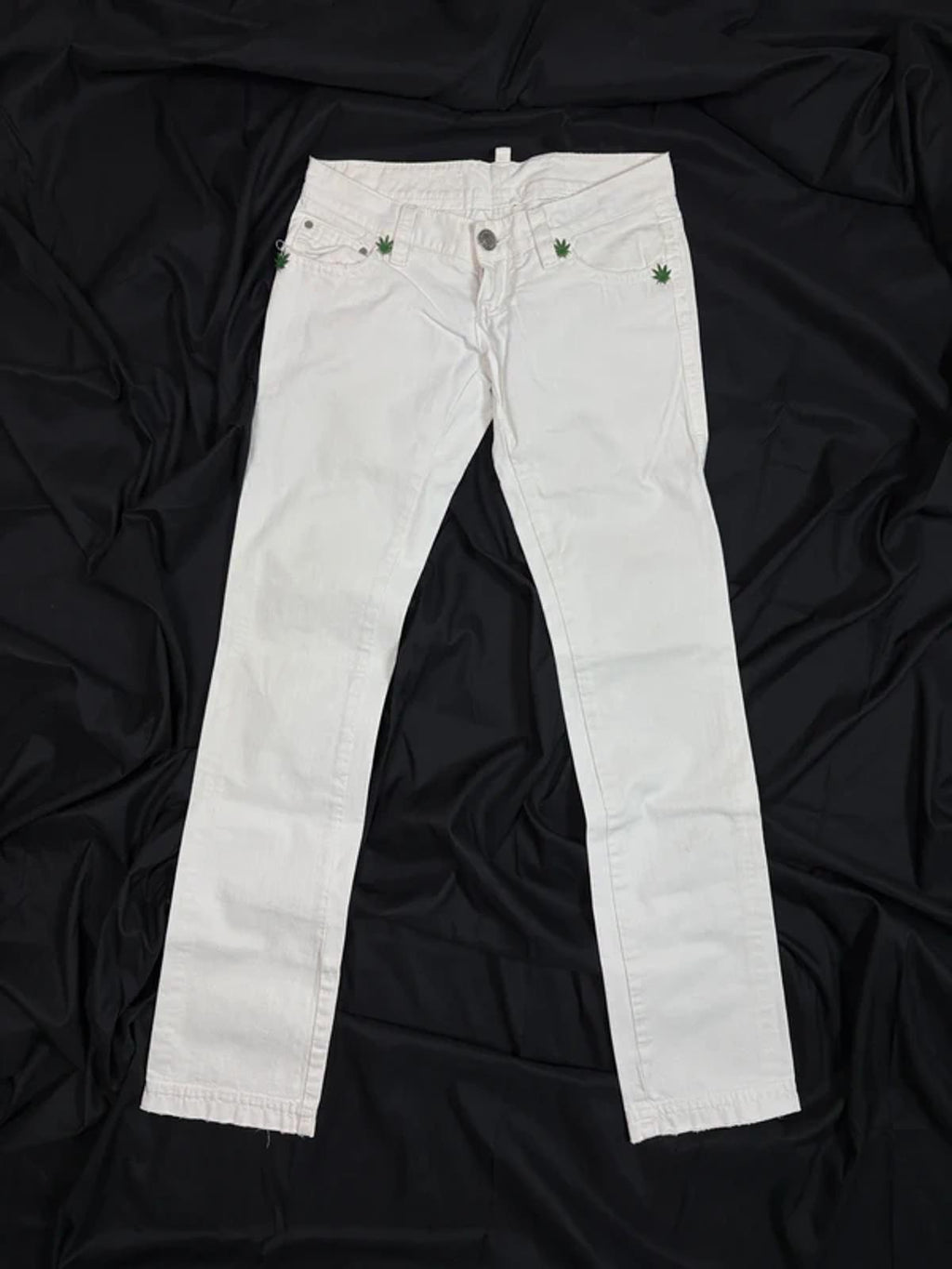 Dsquared2 SS05 „Mud“ Dope Leaf Distressed Low Rise Jeans