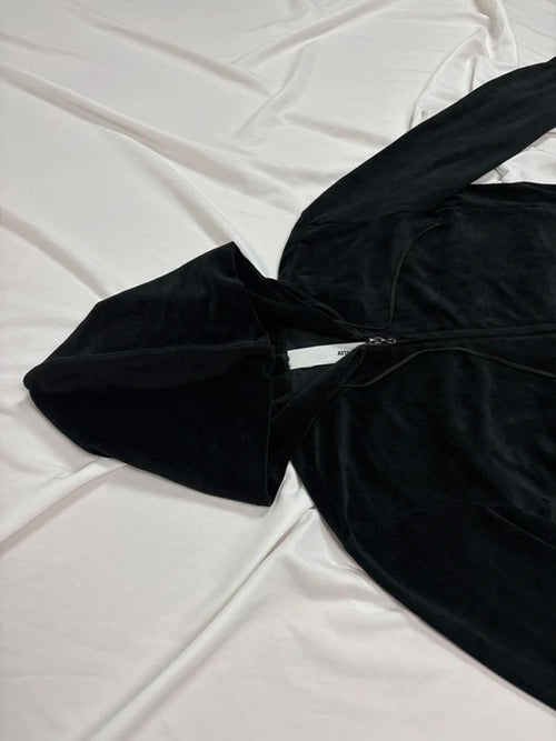 Attachment by Kazuyuki Kumagai Velour Hoodie Black