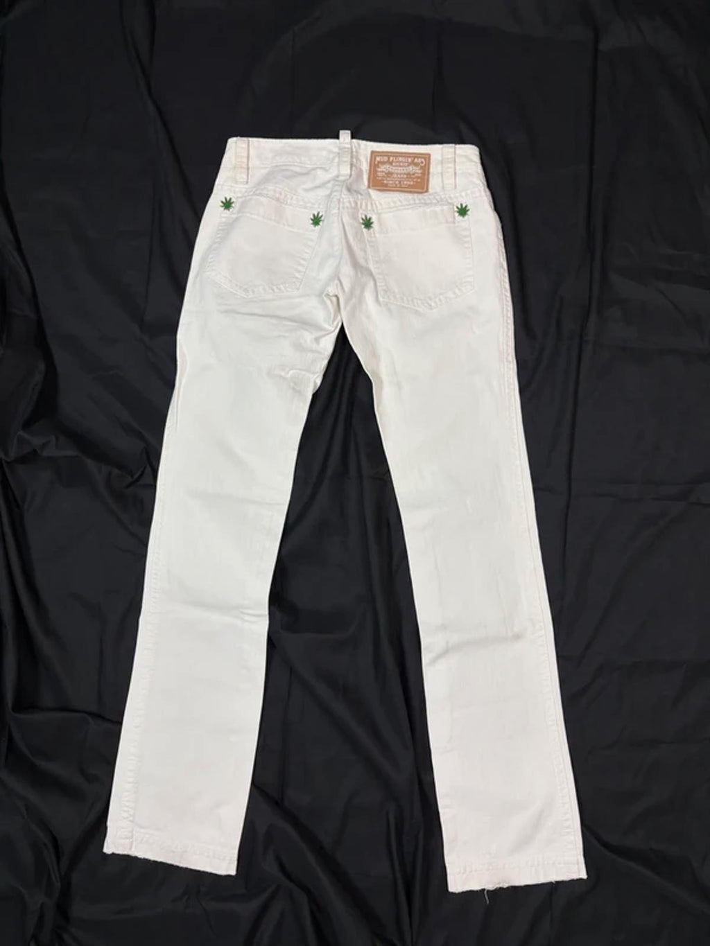 Dsquared2 SS05 „Mud“ Dope Leaf Distressed Low Rise Jeans