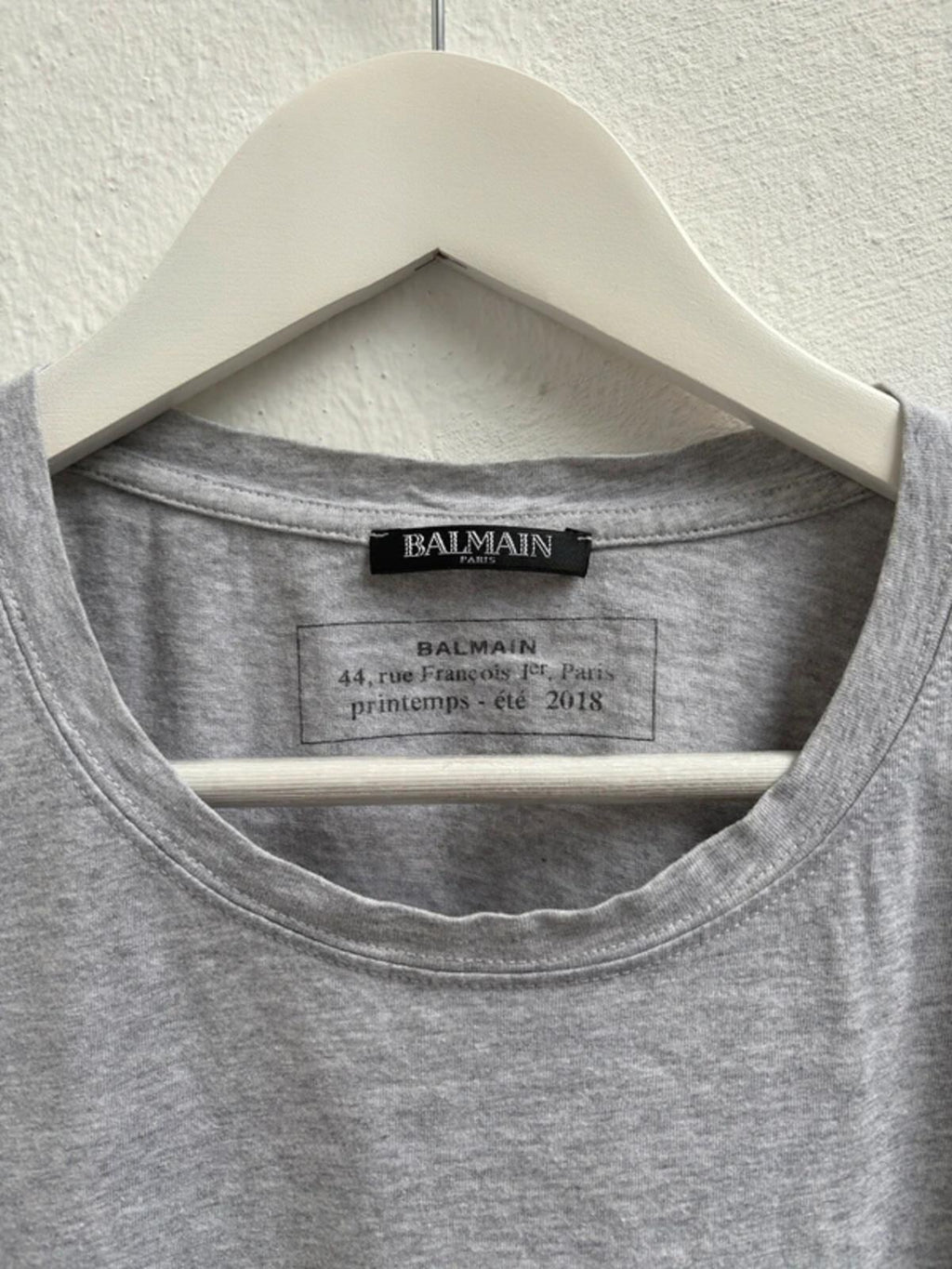 Balmain FW2018 Logo Shirt Grey Size L