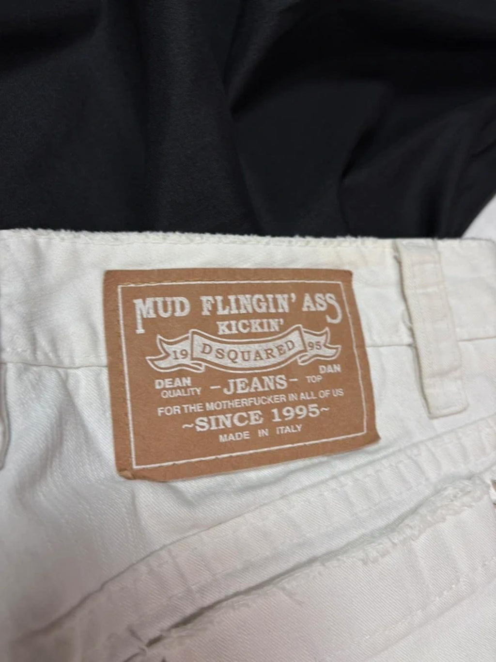 Dsquared2 SS05 „Mud“ Dope Leaf Distressed Low Rise Jeans