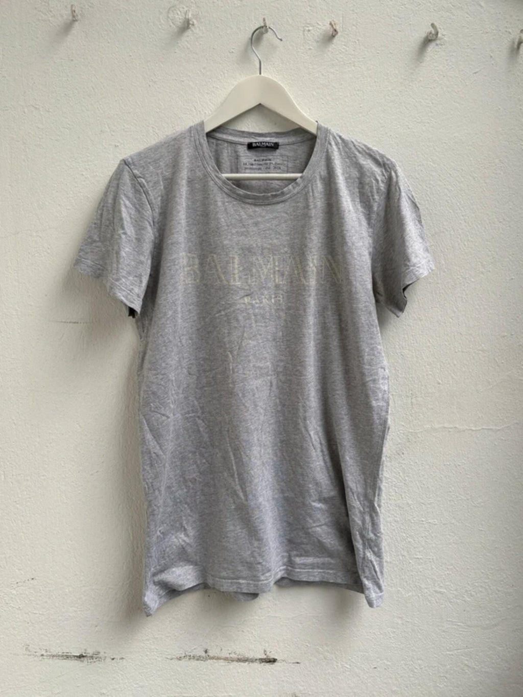 Balmain FW2018 Logo Shirt Grey Size L