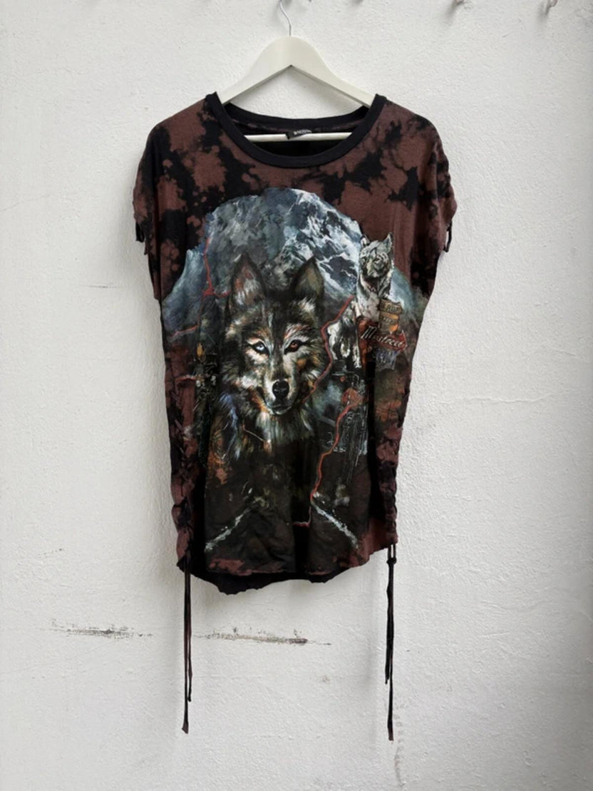 SS12 Balmain Tye-Die Lace Shirt Olivier Rousteing