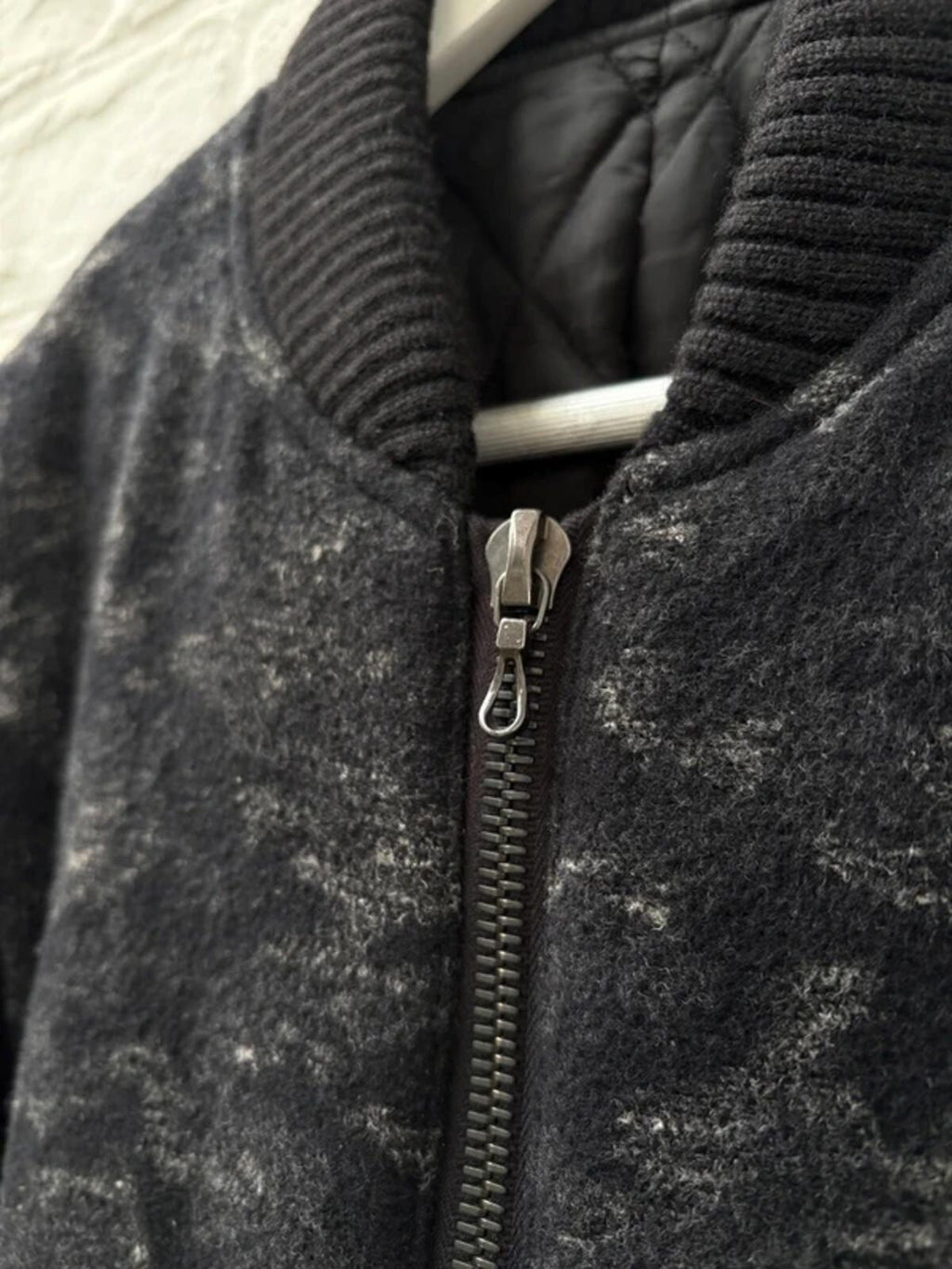 Kazuyuki Kumagai Attachment Leather Camo Wool Varsity Jacket